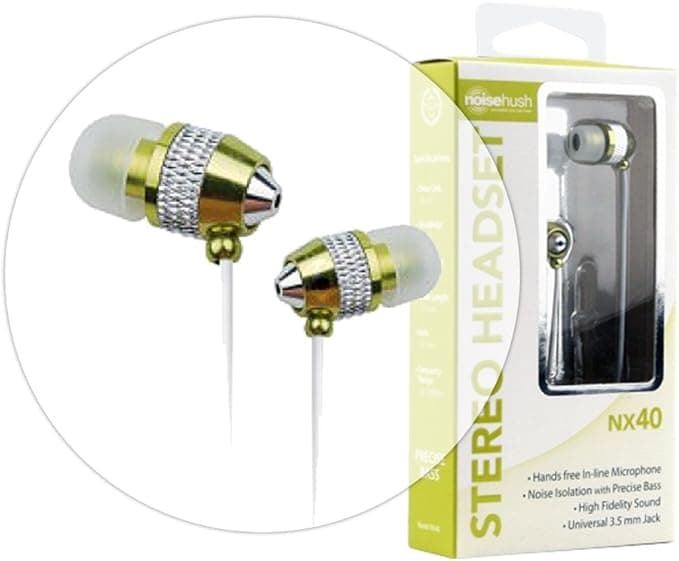 NoiseHush NX40 3.5mm Stereo Headset with Mic - Green - Image 1