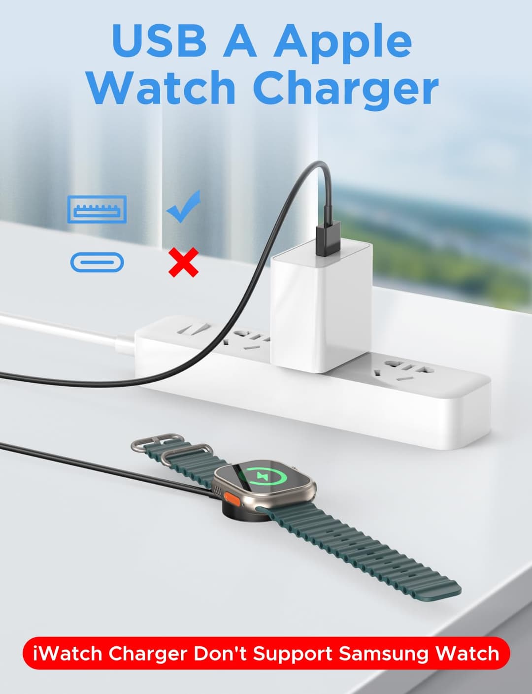 Yesido Apple Watch Magnetic Fast Charger USB Cable, Compatible with Series 11–2, Ultra & SE, Black - Image 4