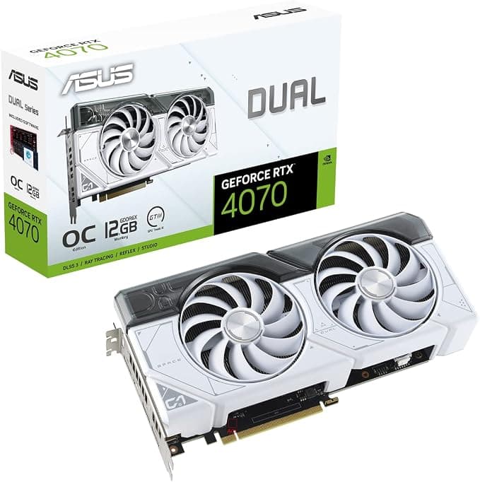 ASUS Dual GeForce RTX 4070 White OC Edition 12GB GDDR6X Graphics Card - Image 1