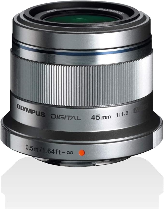 Olympus M.Zuiko Digital 45mm F1.8 Portrait Lens for MFT Cameras - Silver - Image 1