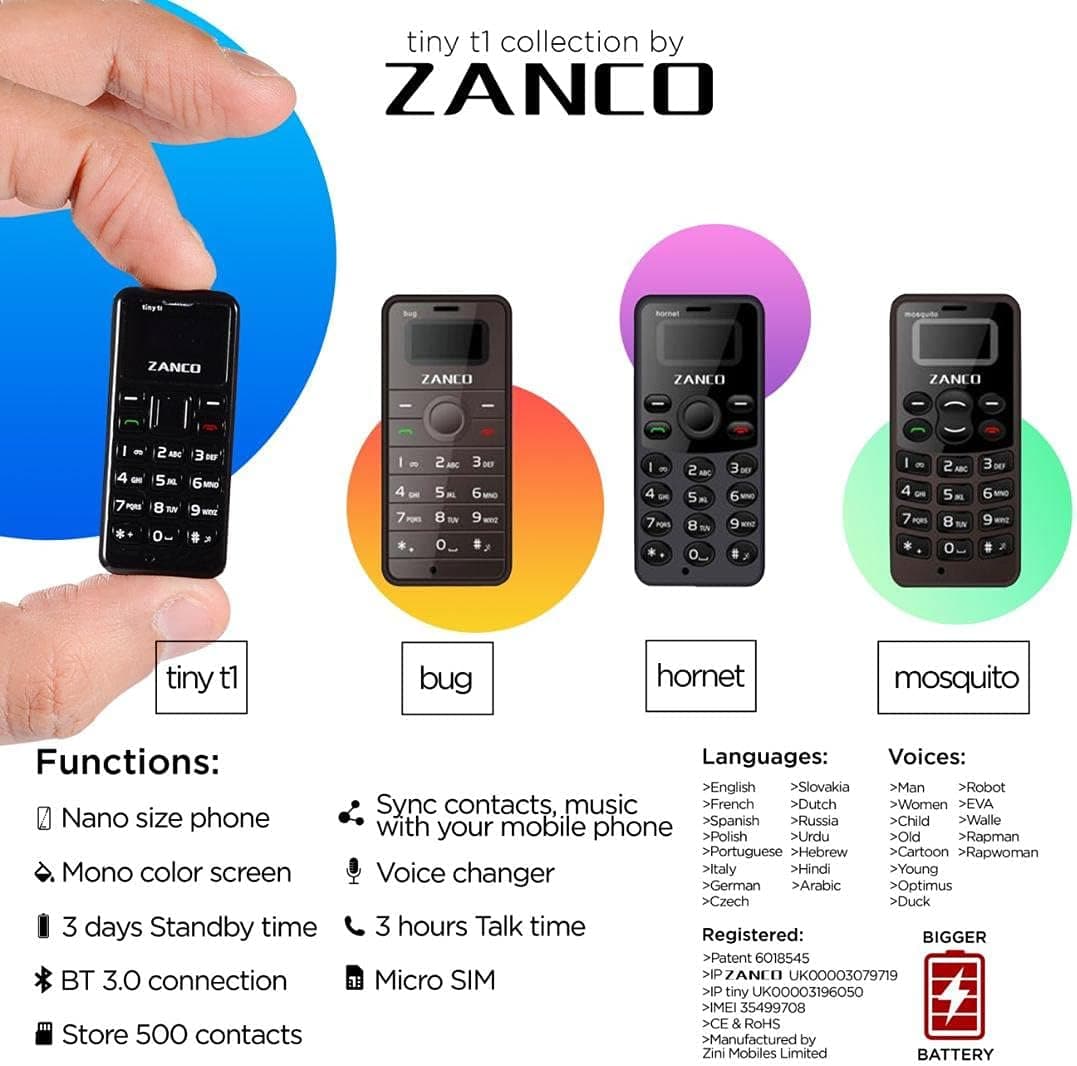 Zanco Tiny T1 – Mosquito phone World’s Smallest Mobile Phone Gadget - Image 2