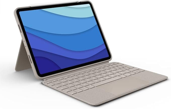 Logitech Tablet Keyboard for iPad 11 Inch 1st 2nd and 3rd Gen Smart Connector Sand - Image 1