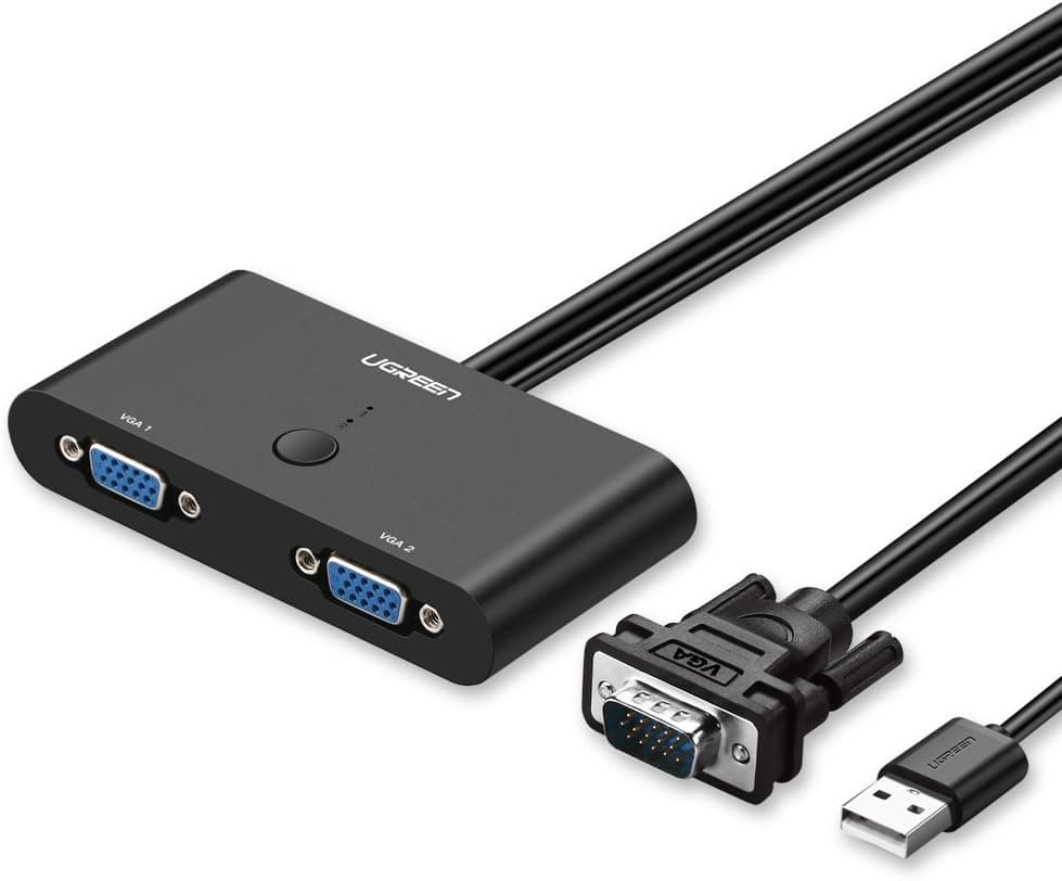 UGREEN 2-in-1 VGA Switch Box – 2 Ports, 1920x1440@60Hz