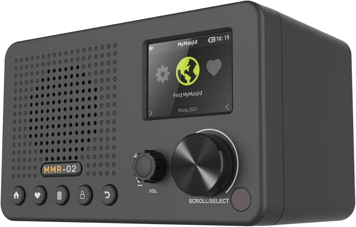 MyMasjid MMR-02 Digital WiFi Home Receiver Unlimited Range, Clear Audio Streaming - Black