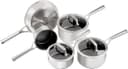 NINJAFoodi ZEROSTICK Stainless Steel 3 Piece Pan set 16/18/20cm Saucepans, non stick, C63000UK thumbnail 1