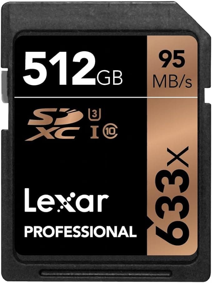 Lexar Professional 633x 512GB SDXC UHS-I Memory Card Up to 95MB/s (LSD512CBEU633)