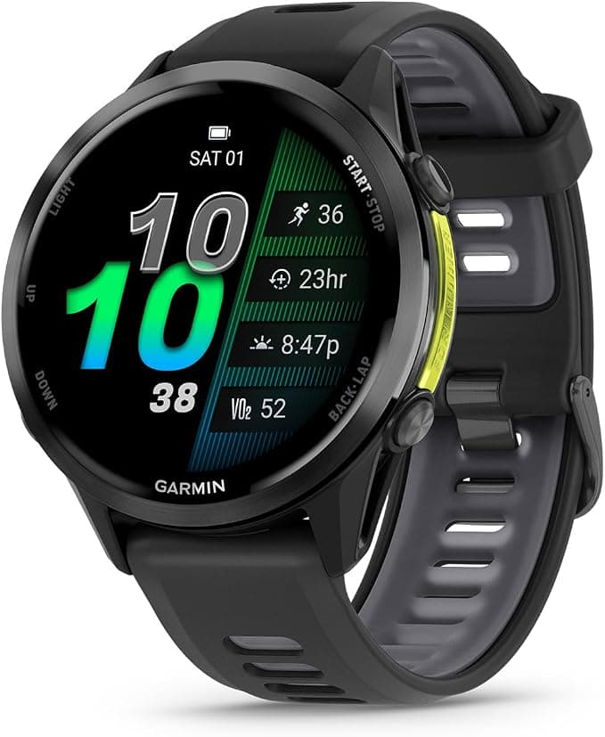 Garmin Forerunner 970 GPS Running Triathlon Smartwatch 47mm 1.4 Inch AMOLED 32GB Sapphire Lens LED Flashlight - Black - Image 1