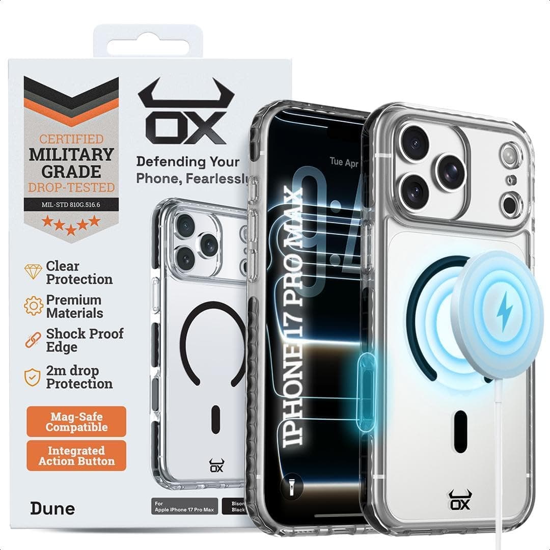 OX Dune Clear Case for iPhone 17 Pro Max – MagSafe Compatible, Shock-Proof - Image 1