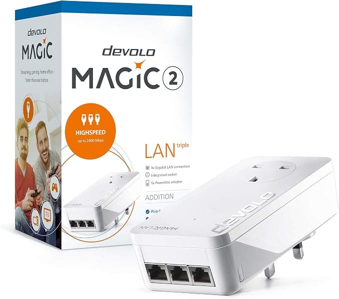 Devolo Magic 2-2400 LAN Triple Powerline Adapter Add-On Up to 2400Mbps - Image 4