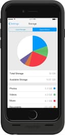 mophie Space Pack Battery Case with 32GB Storage for Apple iPhone 6/6S – Black thumbnail 1