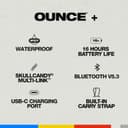 Skullcandy Ounce+ Wireless Bluetooth Speaker, IPX7 Waterproof, 16H Battery, TWS, Carry Strap – Black thumbnail 2