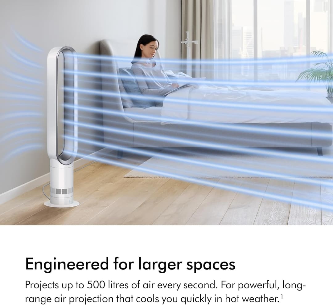 Dyson Cool™ AM07 Bladeless Tower Fan – Air Multiplier™, 10 Speeds, 70° Oscillation, Remote Control- Silver  - Image 5