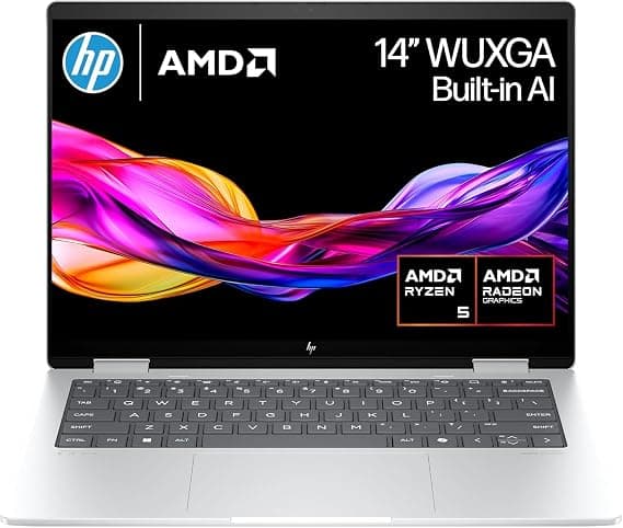 HP ENVY x360 14" 2-in-1 Laptop AMD Ryzen 5, 16GB, 512GB, Touchscreen, Windows 11 Home, Silver - Image 2