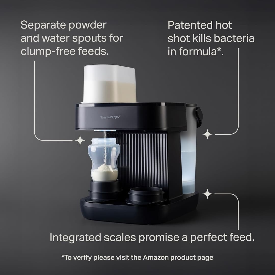 Tommee Tippee Perfect Prep Pro Baby Formula Feed Maker with Antibacterial Filter App Support - Slate - Image 4