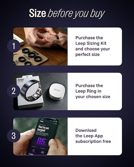 LEEP Smart Ring Size 10, IP68 Waterproof Health & Fitness Tracker with Heart Rate & Sleep Monitoring - Image 3