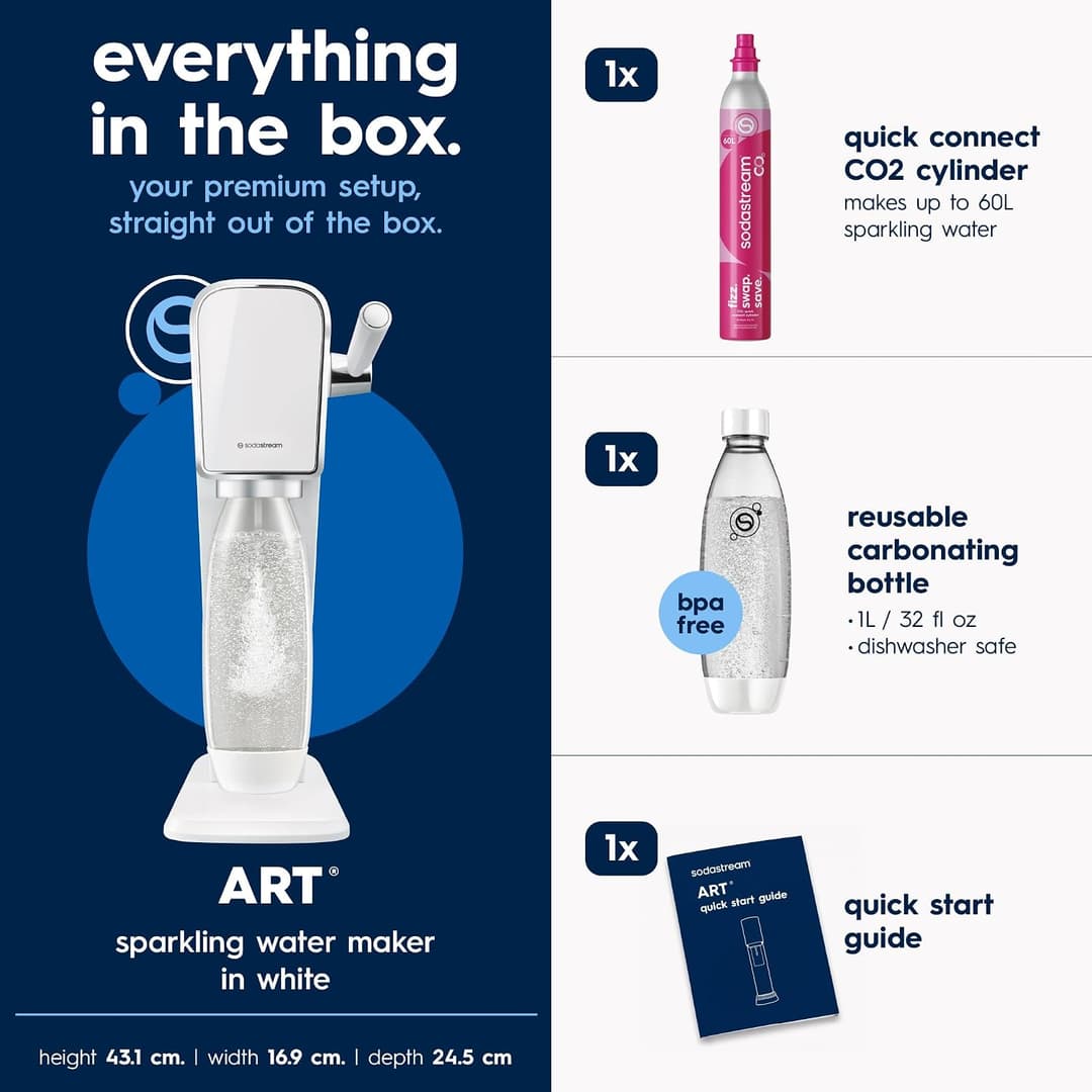 SodaStream Art Sparkling Water Maker Starter Kit White - Image 4