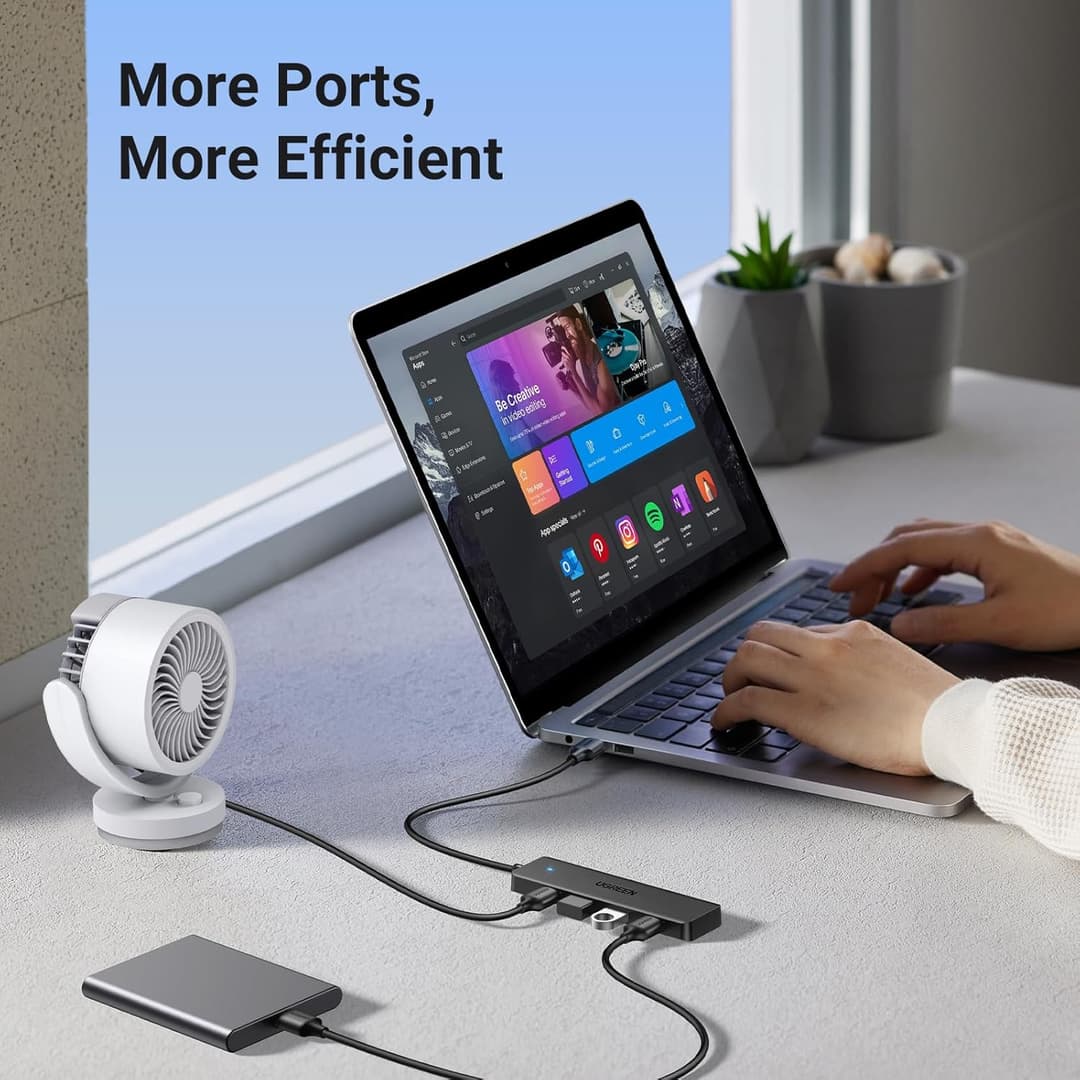 UGREEN 4-Port USB 3.0 Hub – Ultra Slim, 5Gbps High-Speed - Image 7