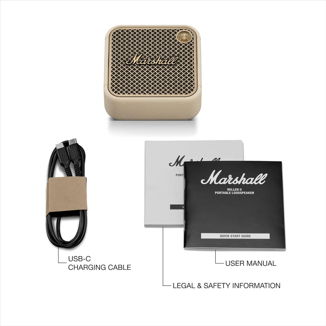 Marshall Willen II Bluetooth Speaker – Wireless, IP67 Water-Resistant, 17+ Hours Playtime, Cream - Image 10