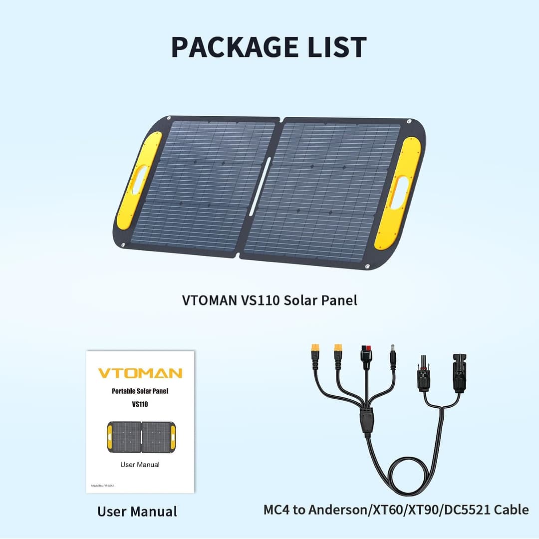 VTOMAN VS110 110W Portable Foldable Solar Panel - Black - Image 9