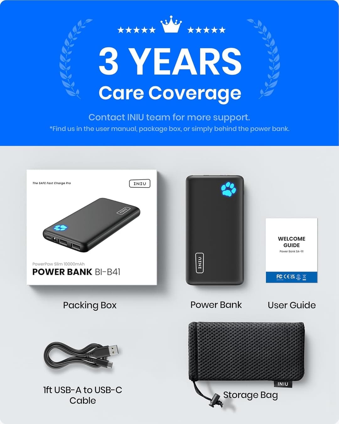 INIU 10000mAh Power Bank – Slim Portable USB-C Fast Charging Battery Pack for iPhone, Samsung & iPad - Image 7