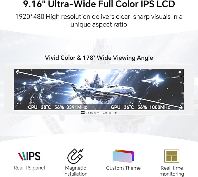 Thermalright Trofeo Vision LCD AIO Display 9.16" USB-C Black - Image 2