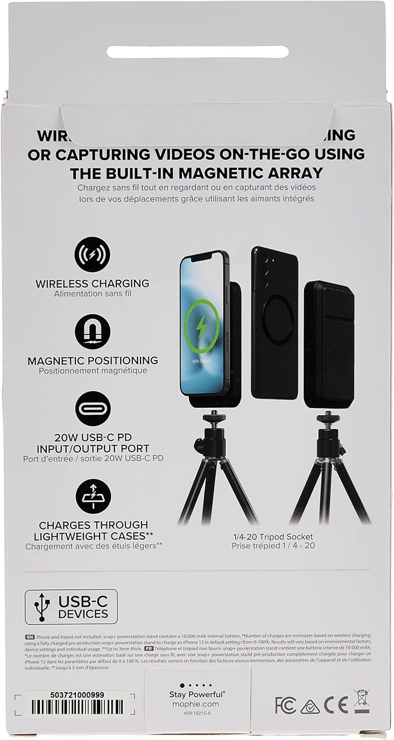 ZAGG mophie Snap+ Powerstation Stand 10,000mAh MagSafe Wireless Battery Black - Image 2