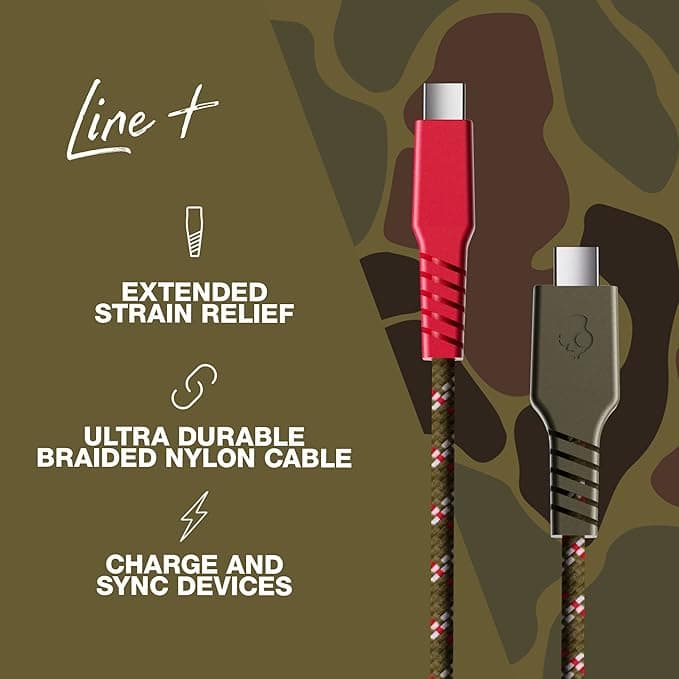 Skullcandy Line+ USB-C to USB-C Braided Cable, 60W Fast Charging, 4ft, Compatible with MacBook, iPad, Samsung & Switch - Image 3