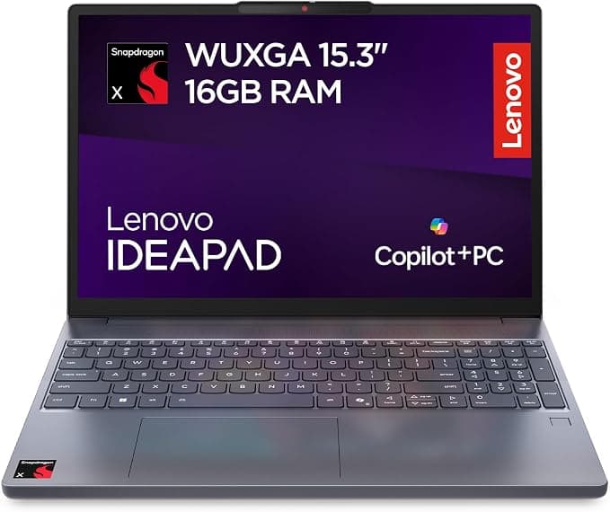 Lenovo IdeaPad Slim 3 15.3 Inch WUXGA Snapdragon X 16GB 512GB Copilot+ PC - Luna Grey - Image 1