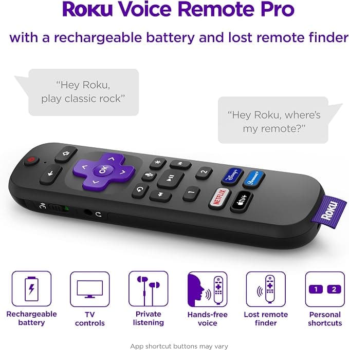 Roku Voice Remote Pro Rechargeable Voice Control Remote - Image 2