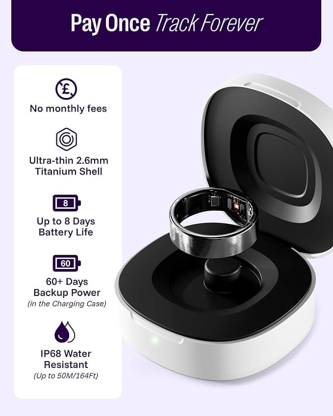 LEEP Smart Ring Size 8, IP68 Waterproof Health & Fitness Tracker with Heart Rate & Sleep Monitoring - Image 2