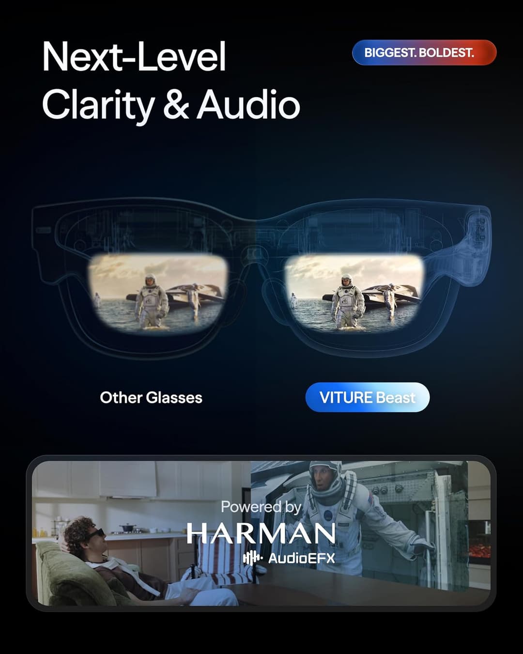 VITURE Beast XR Glasses Regular 1200p 120Hz 3DoF - Jet Black - Image 6