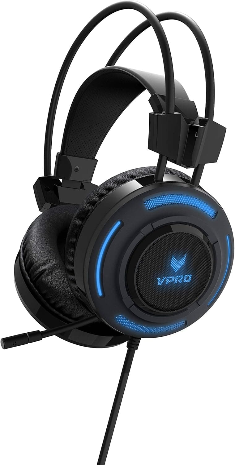 Rapoo VPRO VH200 Gaming Headset Over Ear Noise Cancelling Microphone LED Multi-Colour Lighting System Black