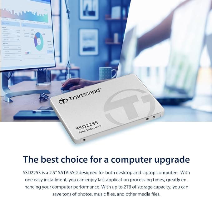 Transcend SSD225S 1TB 2.5 Inch SATA III Internal SSD 6Gb/s 3D NAND TS1TSSD225S - Image 3