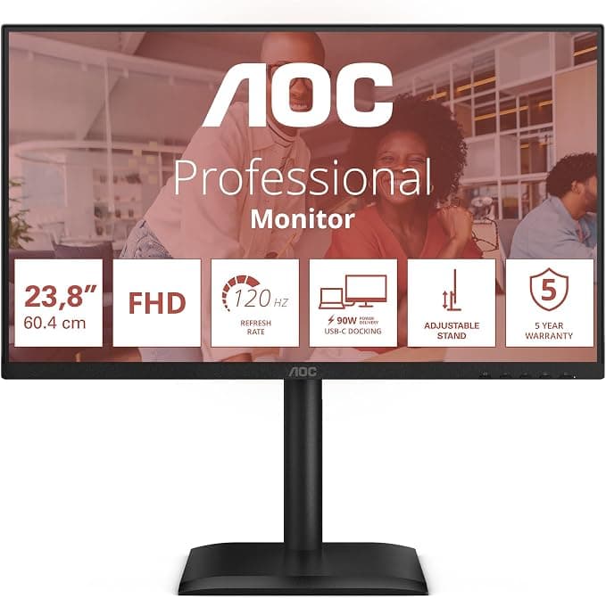 AOC 24E4CV 24 Inch Full HD 120Hz IPS Monitor Black