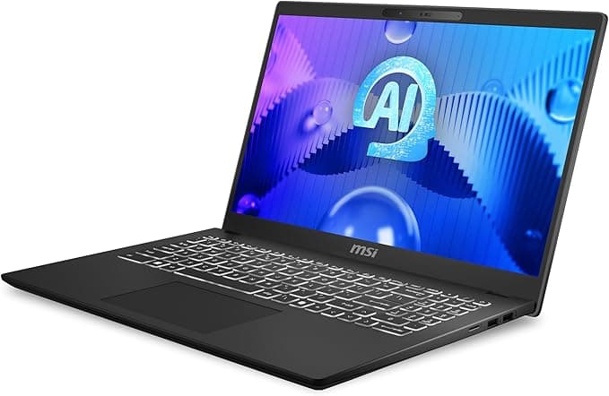 MSI Modern 15H AI 15.6" FHD Laptop, Intel Core Ultra 5 125H, Intel Arc Graphics, 16GB, 512GB, Wi-Fi 6E, Windows 11 Home – Black - Image 3