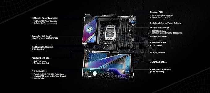 ASRock Z890 Nova WiFi ATX Motherboard for Intel LGA1851 CPUs - Image 3