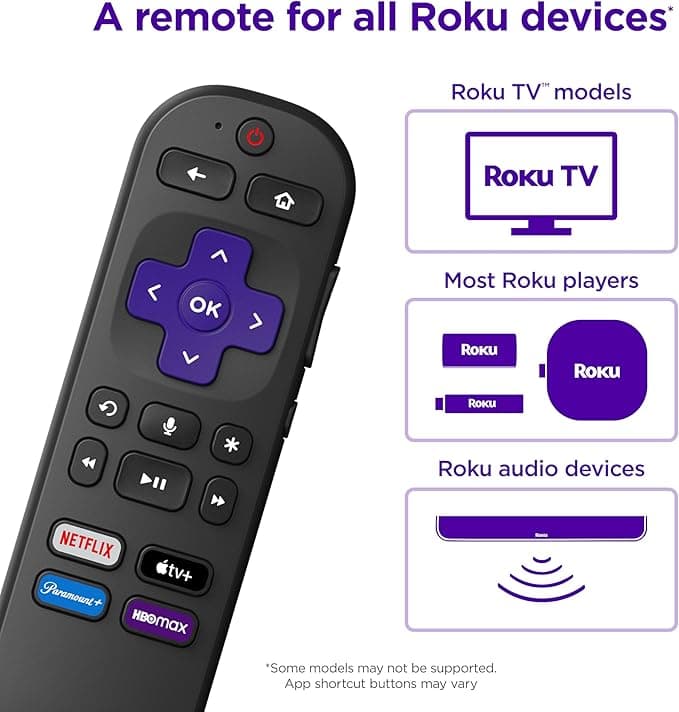 Roku Voice Remote Official Remote Control for Roku TV Players and Audio Devices - Image 4
