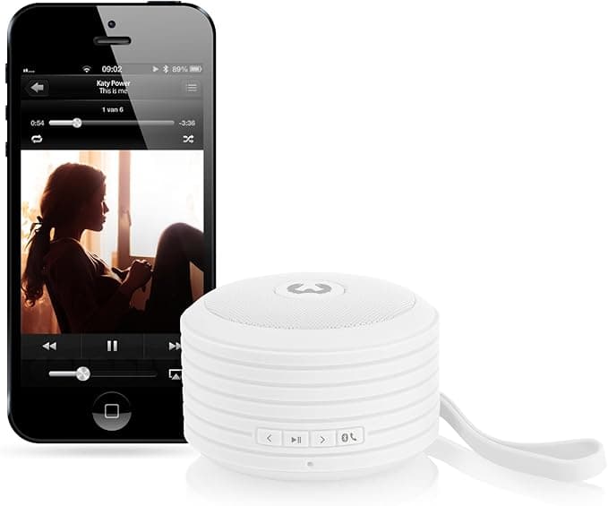 Fresh 'n Rebel Rockbox Round Bluetooth Speaker Portable Wireless Speaker - White - Image 2