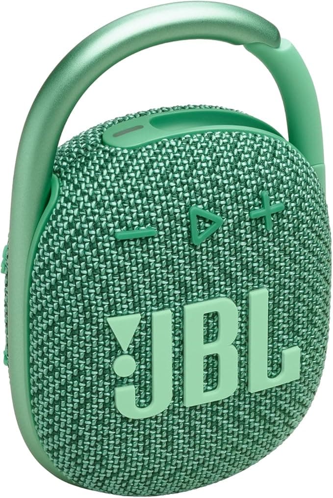 JBL Clip 4 Portable Bluetooth Speaker, Green, Waterproof, 10H Playtime - Image 1