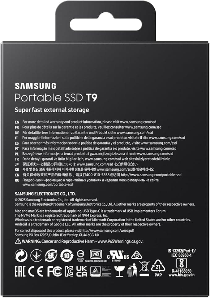 Samsung T9 Portable SSD 2TB – USB 3.2 External SSD, Up to 2000MB/s (MU-PG2T0B) - Image 5