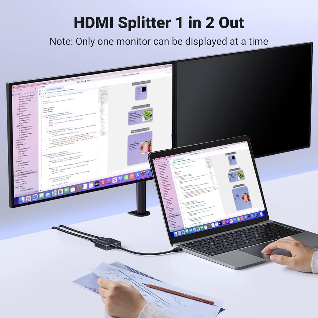 UGREEN 2-in-1 HDMI Switch & Splitter – 4K@60Hz, HDR10+, PS5/PS4/Xbox Compatible - Image 3