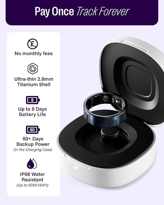 LEEP Smart Ring Size 8, IP68 Waterproof Health & Fitness Tracker with Heart Rate & Sleep Monitoring - Image 2
