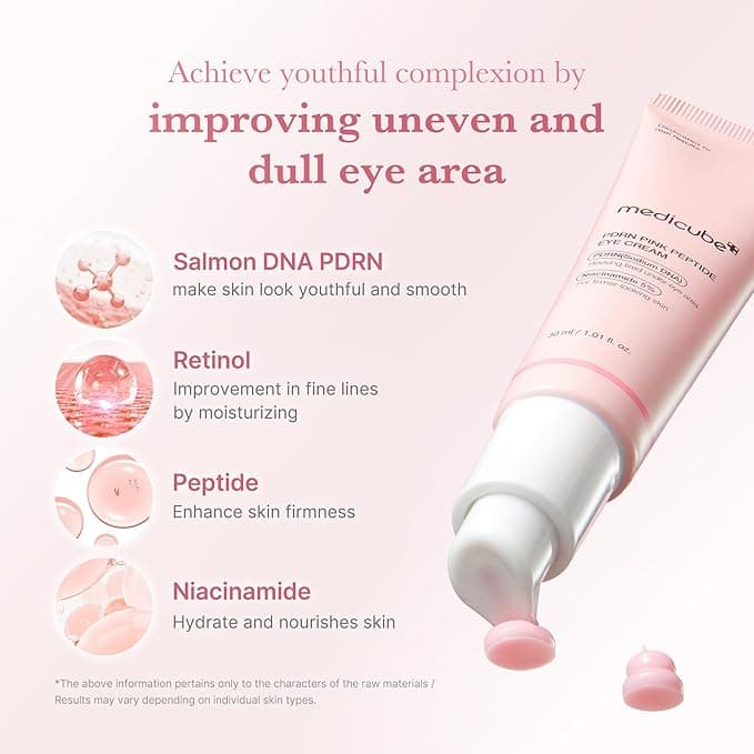 Medicube Salmon DNA PDRN Eye Cream with Retinol & Niacinamide, 1.01 fl. oz. - Image 3