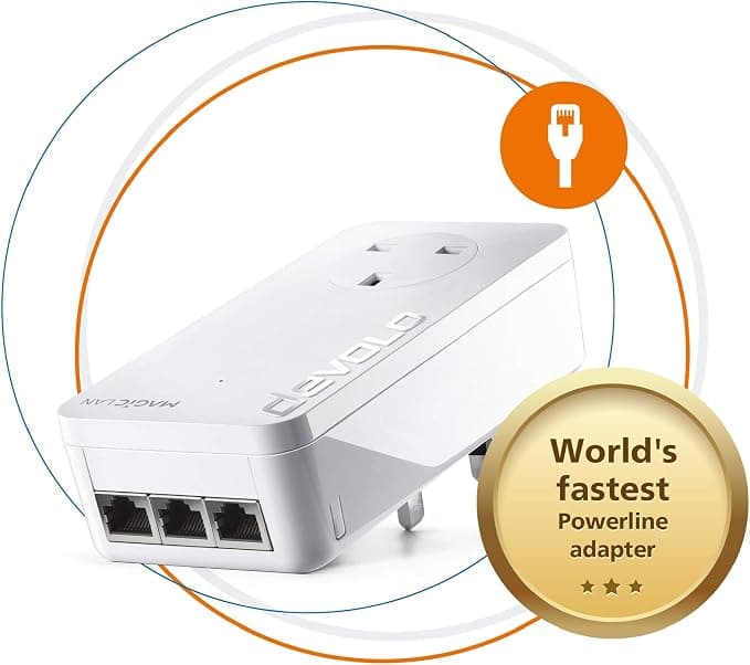 Devolo Magic 2-2400 LAN Triple Powerline Adapter Add-On Up to 2400Mbps - Image 1