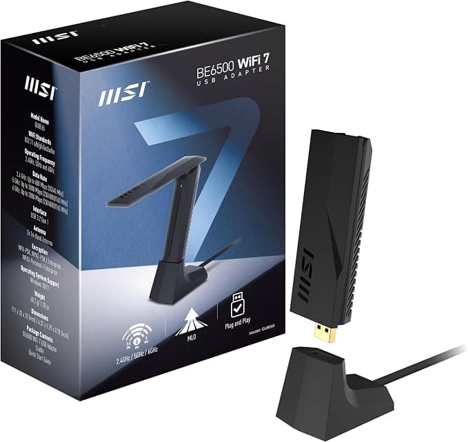 MSI BE6500 WiFi 7 USB Adapter Black
