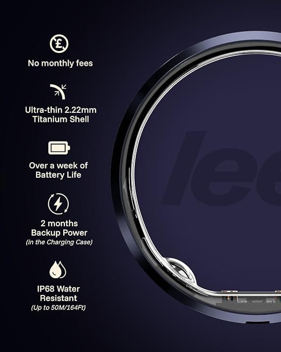 LEEP Smart Ring Size 9, IP68 Waterproof Health & Fitness Tracker with Heart Rate & Sleep Monitoring - Image 2