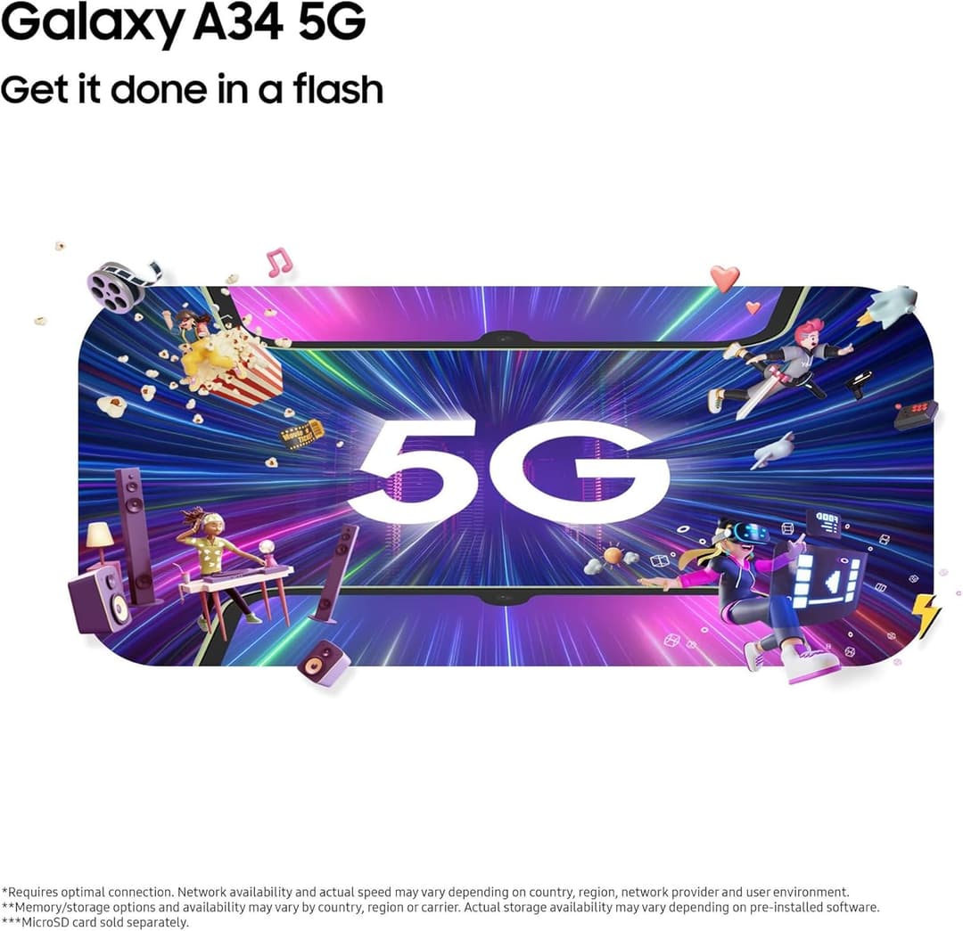 Samsung Galaxy A34 5G 128GB 6.6" Super AMOLED Display - Awesome Lime  - Image 3