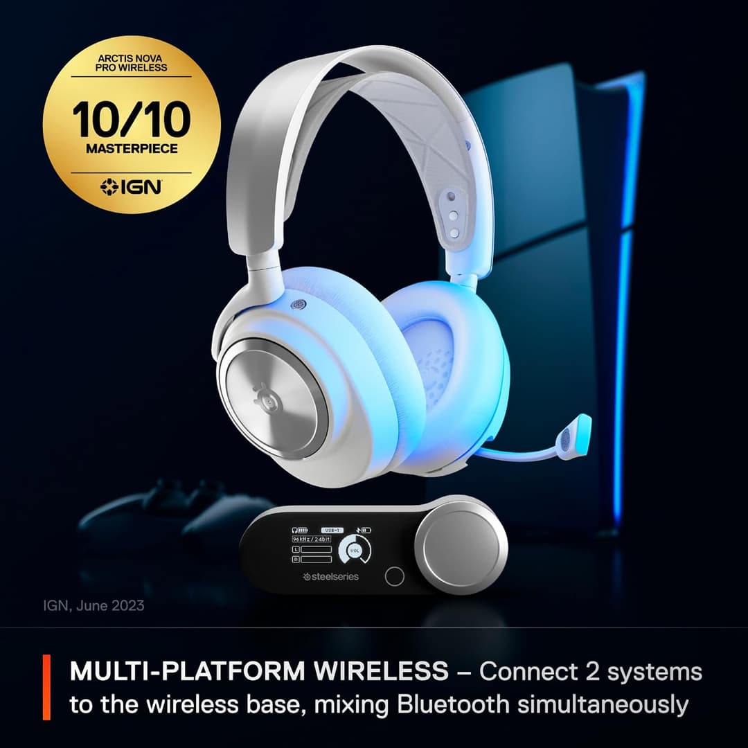 SteelSeries Arctis Nova Pro Wireless PS – White Gaming Headset - Image 3