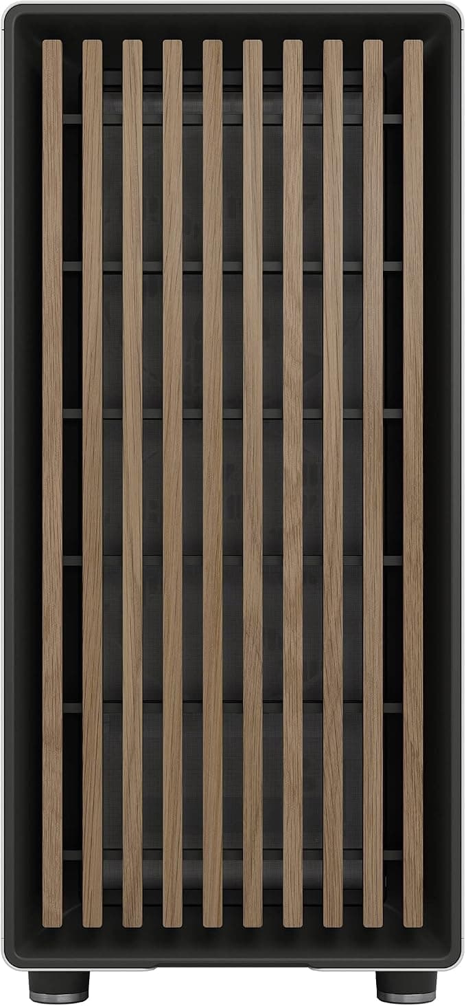 Fractal Design North ATX Mid Tower PC Gaming Case Mesh Side Panel Chalk White with Oak Front - Image 2