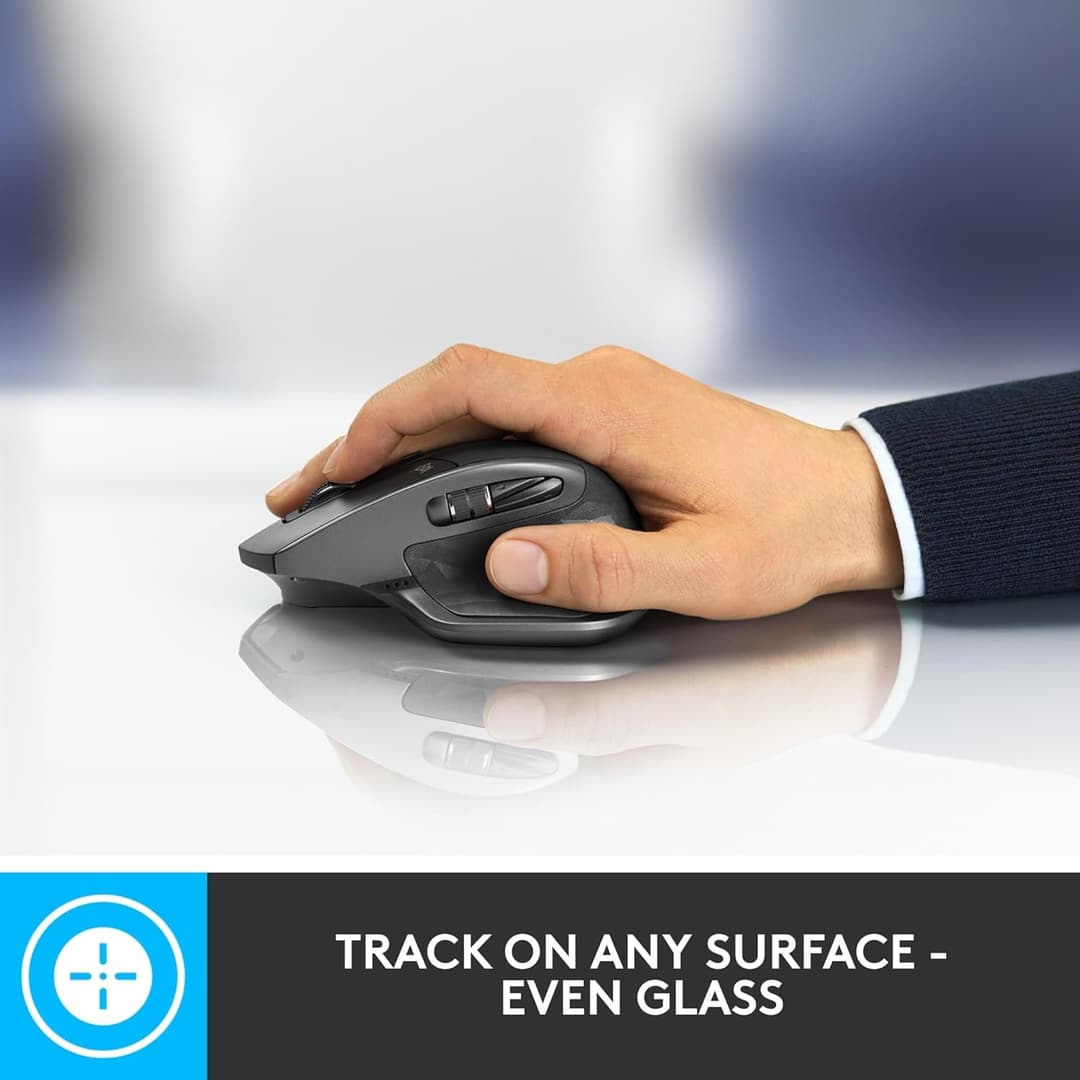 Logitech MX Master 2S Bluetooth Edition Wireless Mouse, Multi-Surface, Hyper-Fast Scrolling, Ergonomic, Rechargeable, Connects Up to 3 Mac/PC Computers - Graphite - Image 3